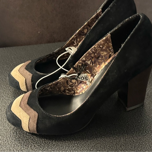 Target Missoni Black and Brown Chevron Heels FROM Target. Brand New - Picture 5 of 5